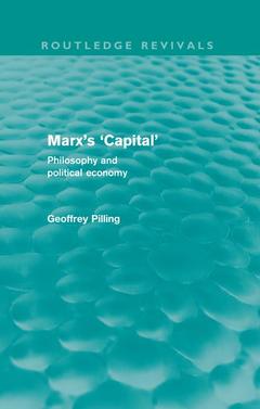 Couverture de l’ouvrage Marx's 'Capital' (Routledge Revivals)