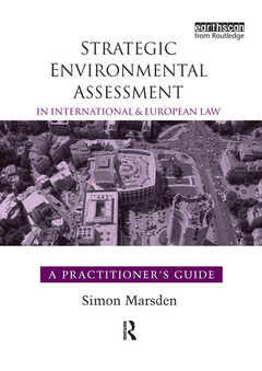 Couverture de l’ouvrage Strategic Environmental Assessment in International and European Law