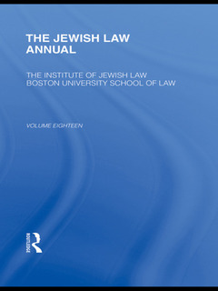 Couverture de l’ouvrage The Jewish Law Annual Volume 18