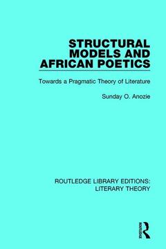 Cover of the book Structural Models and African Poetics