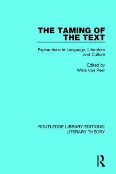 Couverture de l’ouvrage The Taming of the Text
