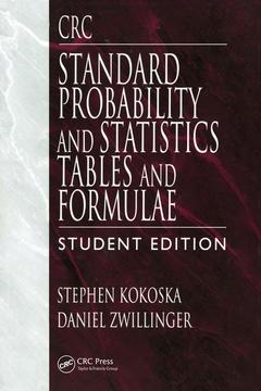 Cover of the book CRC Standard Probability and Statistics Tables and Formulae, Student Edition