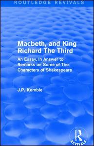 Couverture de l’ouvrage Macbeth, and King Richard The Third