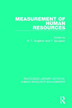 Couverture de l’ouvrage Measurement of Human Resources