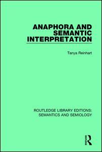 Couverture de l’ouvrage Anaphora and Semantic Interpretation