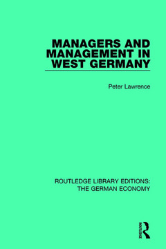 Couverture de l’ouvrage Managers and Management in West Germany