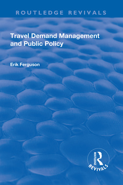 Couverture de l’ouvrage Travel Demand Management and Public Policy