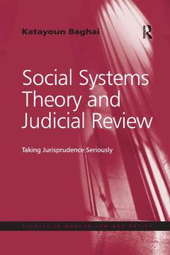 Couverture de l’ouvrage Social Systems Theory and Judicial Review