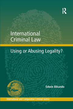 Couverture de l’ouvrage International Criminal Law