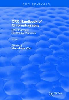 Couverture de l’ouvrage Revival: CRC Handbook of Chromatography (1988)