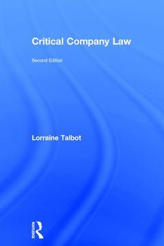 Couverture de l’ouvrage Critical Company Law