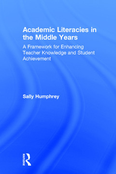 Couverture de l’ouvrage Academic Literacies in the Middle Years
