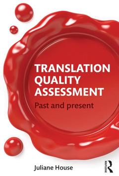 Couverture de l’ouvrage Translation Quality Assessment