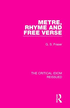Cover of the book Metre, Rhyme and Free Verse