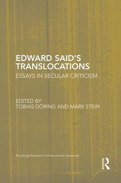 Couverture de l’ouvrage Edward Said's Translocations