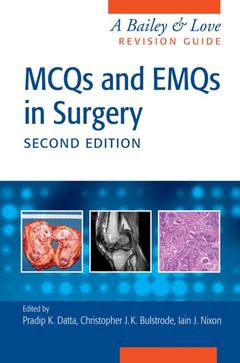 Couverture de l’ouvrage MCQs and EMQs in Surgery