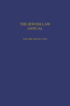 Cover of the book The Jewish Law Annual Volume 22