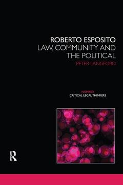 Couverture de l’ouvrage Roberto Esposito
