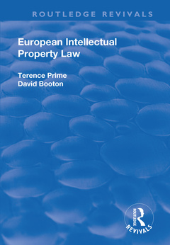 Couverture de l’ouvrage European Intellectual Property Law