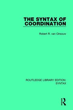 Couverture de l’ouvrage The Syntax of Coordination