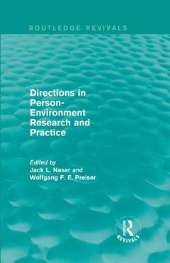 Couverture de l’ouvrage Directions in Person-Environment Research and Practice (Routledge Revivals)