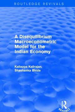 Couverture de l’ouvrage A Disequilibrium Macroeconometric Model for the Indian Economy
