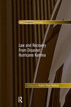 Couverture de l’ouvrage Law and Recovery From Disaster: Hurricane Katrina