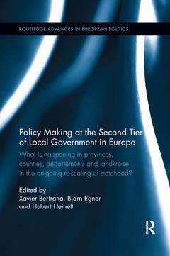 Couverture de l’ouvrage Policy Making at the Second Tier of Local Government in Europe
