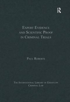 Couverture de l’ouvrage Expert Evidence and Scientific Proof in Criminal Trials