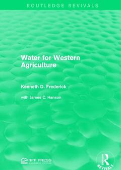 Couverture de l’ouvrage Water for Western Agriculture
