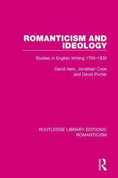 Couverture de l’ouvrage Romanticism and Ideology