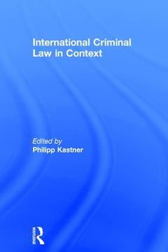 Cover of the book International Criminal Law in Context