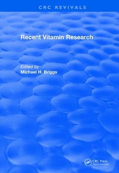Couverture de l’ouvrage Revival: Recent Vitamin Research (1984)