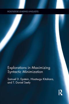 Couverture de l’ouvrage Explorations in Maximizing Syntactic Minimization