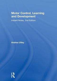 Couverture de l’ouvrage Motor Control, Learning and Development