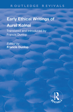 Couverture de l’ouvrage Early Ethical Writings of Aurel Kolnai