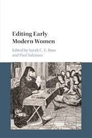 Couverture de l’ouvrage Editing Early Modern Women