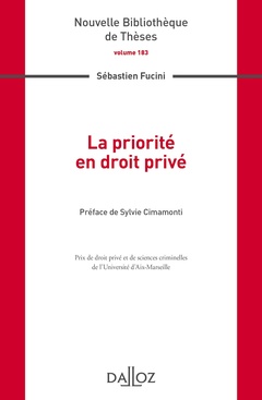 Couverture de l’ouvrage La priorité en droit privé - Volume 183