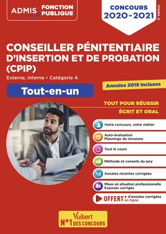 Cover of the book Concours Conseiller pénitentiaire d'insertion et de probation (CPIP) - Catégorie A - Tout-en-un - Annales 2019 incluses
