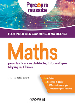 Couverture de l’ouvrage Maths pour les licences de maths, informatique, physique, chimie