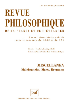 Couverture de l’ouvrage Revue philosophique, 2019-2