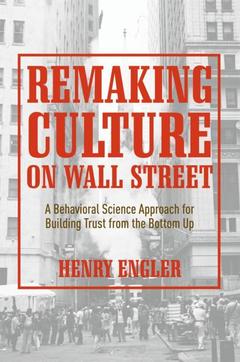 Couverture de l’ouvrage Remaking Culture on Wall Street