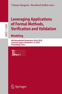Couverture de l’ouvrage Leveraging Applications of Formal Methods, Verification and Validation. Modeling