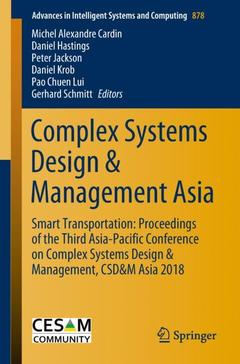 Couverture de l’ouvrage Complex Systems Design & Management Asia