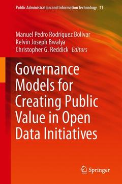 Cover of the book Governance Models for Creating Public Value in Open Data Initiatives