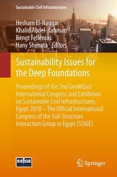 Couverture de l’ouvrage Sustainability Issues for the Deep Foundations