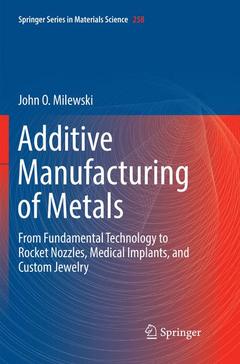 Couverture de l’ouvrage Additive Manufacturing of Metals
