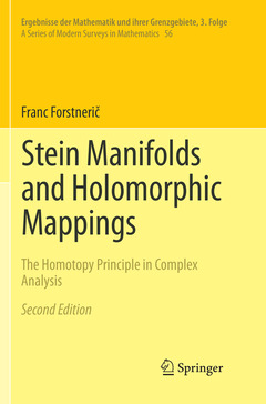 Couverture de l’ouvrage Stein Manifolds and Holomorphic Mappings