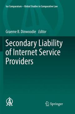 Cover of the book Secondary Liability of Internet Service Providers
