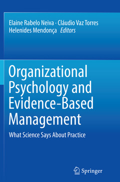 Couverture de l’ouvrage Organizational Psychology and Evidence-Based Management
